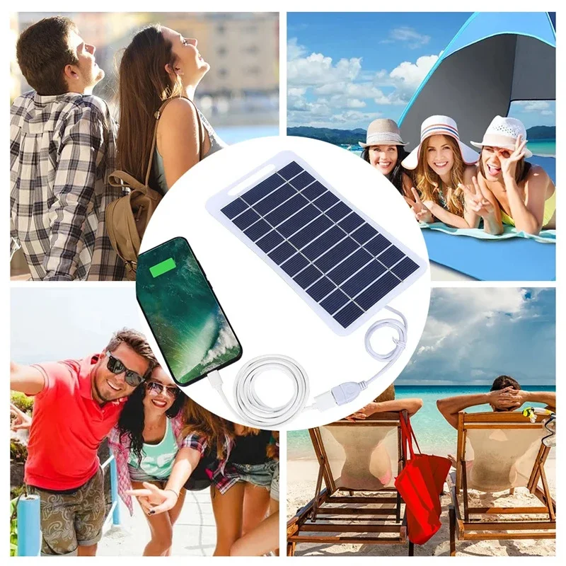 5V Solar Panel 2W USB Type-C Charge Portable Flexible Kit Lightweigh Mini System For Phones Car Camping Hiking Power Banks IP65