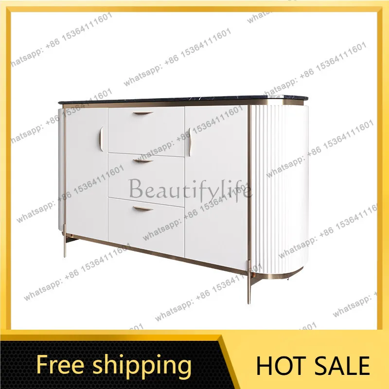 LS Italian light luxury dining side cabinet modern simple marble entry living room storage wall storage cabinet