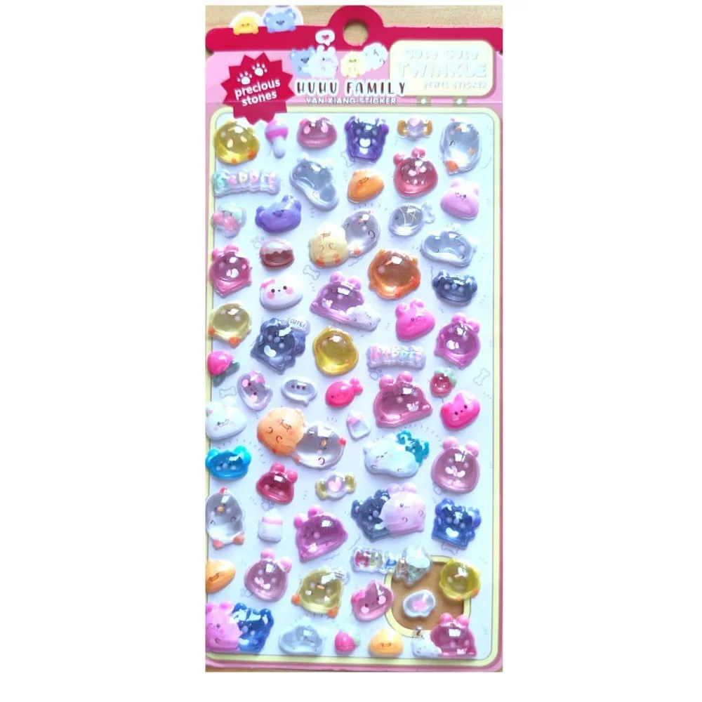 ملصقات حيوانات كاواي منقوشة ثلاثية الأبعاد مكونة من 4 قطع - ديكور كرتوني للأطفال للهواتف وأجهزة الكمبيوتر المحمولة وحقائب الظهر متجر ملصقات BulingBuling