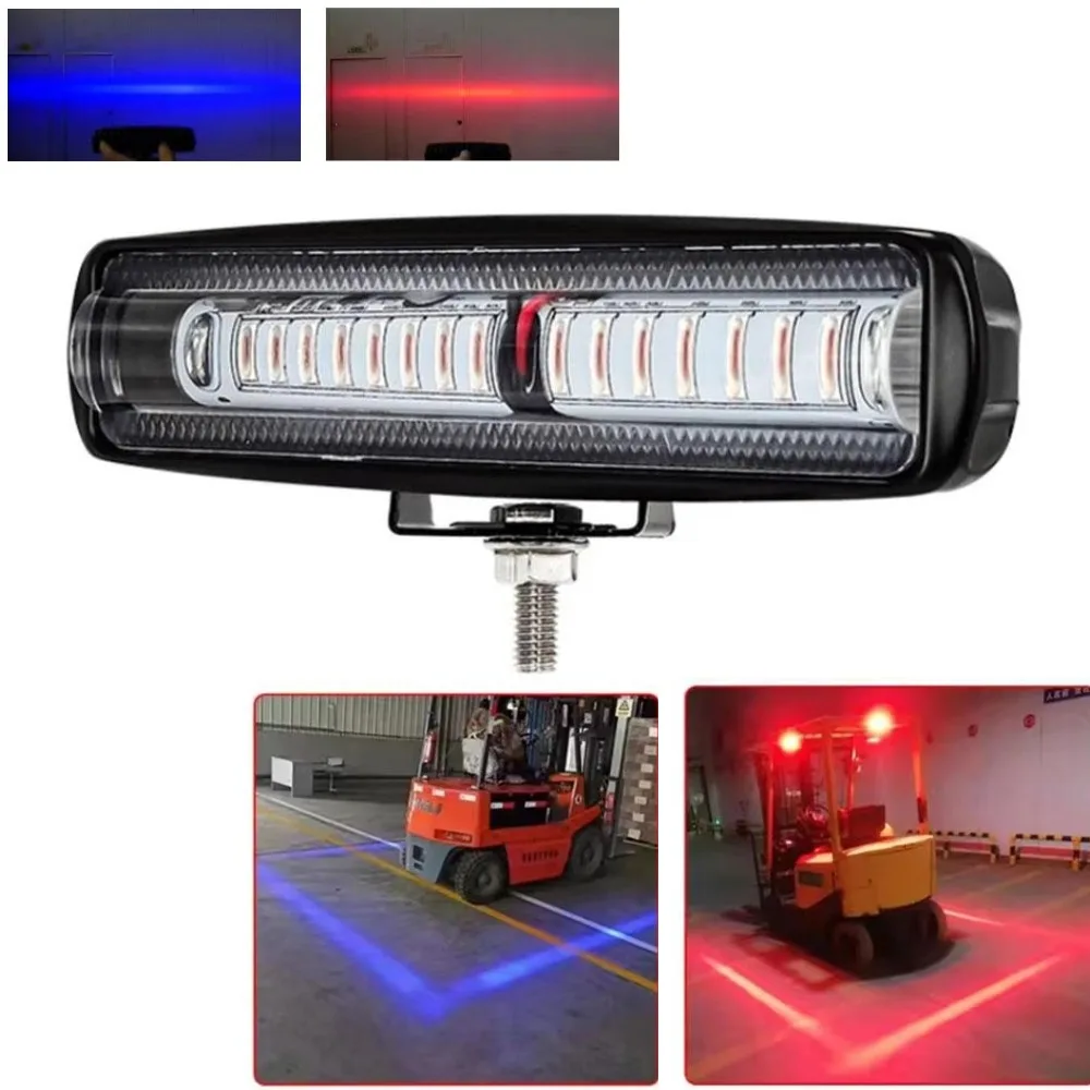 

Светодиодный сигнальный фонарь для погрузчика 30 Вт, 15 светодиодов, сине-красный, прямолинейный, для обозначения опасной зоны, сигнальная лампа для погрузчика