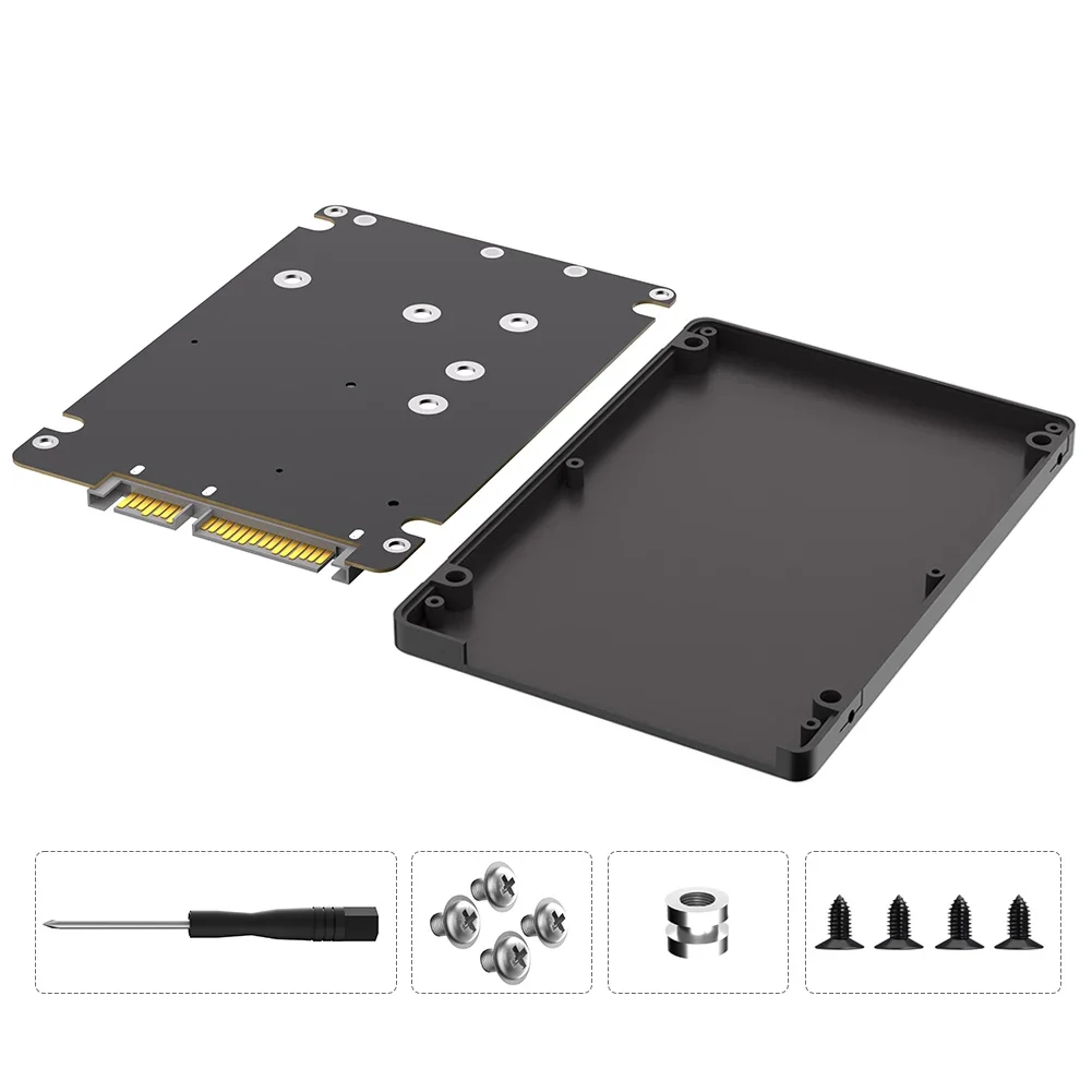 Hard Disk Case M.2-mSATA To SATA Solid State SSD To SATA External Disk Box 2-IN-1 Conversion Board External Box Harddisk Boxs