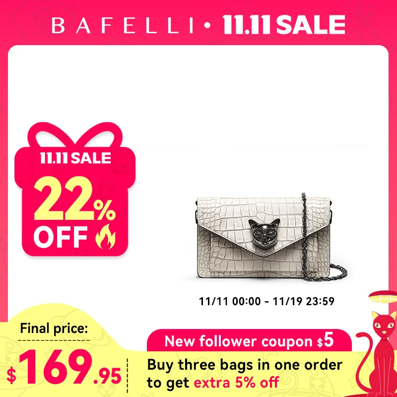 

BAFELLI 2025 НОВАЯ ЖЕНСКАЯ СУМКА МОДНЫЙ ТРЕНД СЦЕПЛЕНИЕ CAT CORSSBODY СУМКИ РОСКОШНЫЙ БРЕНД ДИЗАЙНЕР КОРОТКИЙ ЦЕПЬ КУПИТЬ ВЕСАРЕЛЬНЫЙ