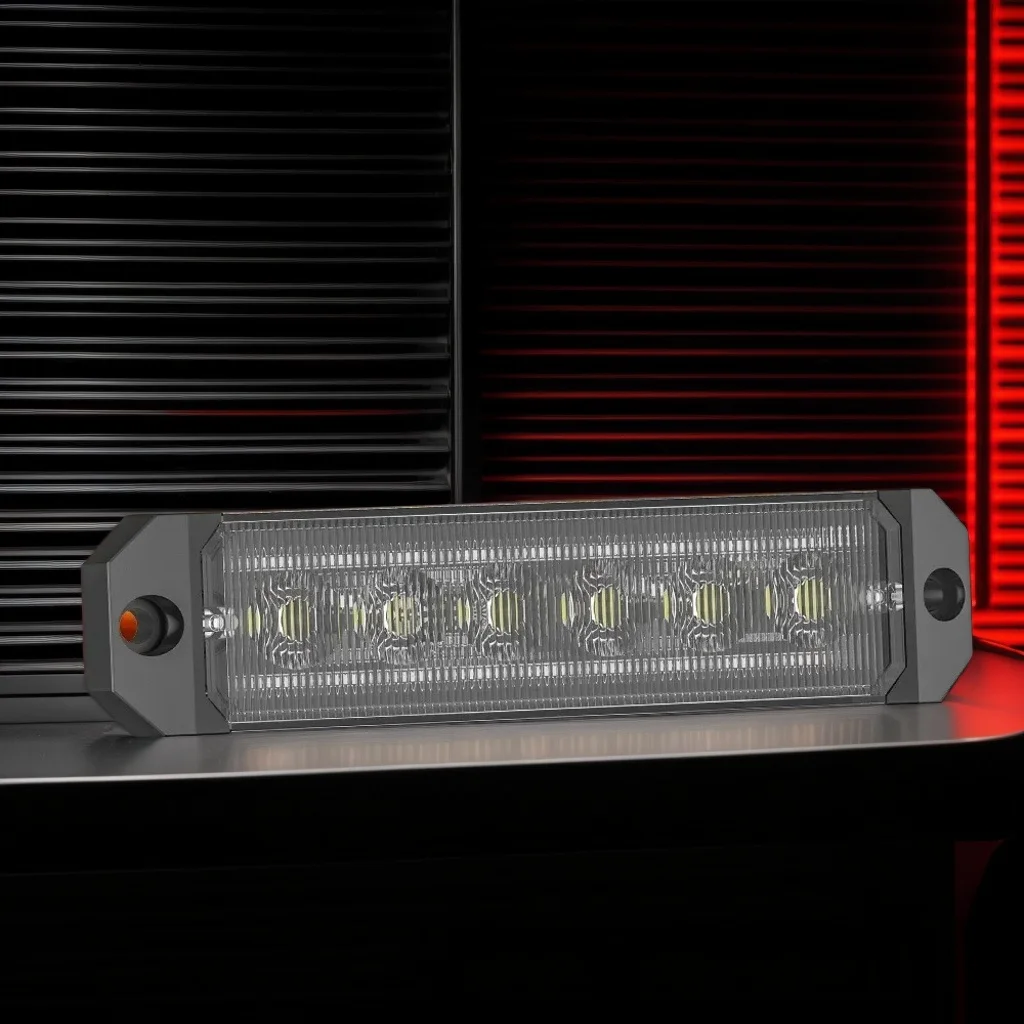 

Truck 12V/24V 6SMD LED Warning Light Bar - Amber/Yellow/Red/Blue Grid Light