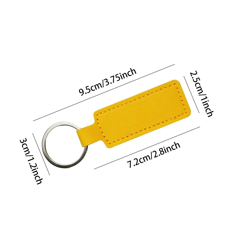 1Pcs Double Sided PU Leather Keychain  PU Solid Color Car Key Chain Simple KeyChains Keyholde Car Small Gift Metal Pendant image 6
