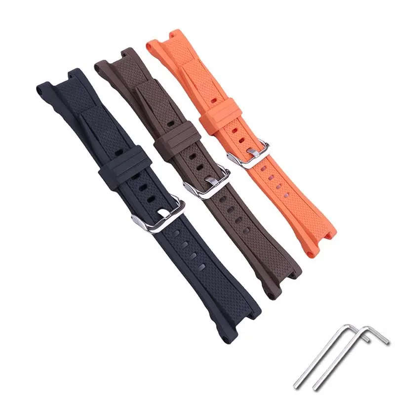 إكسسوارات الساعة سوار ساعة مطاطي للرجال متوافق مع GST Heart of Steel B100 GST-S110/W300/410 حزام نسائي من الفولاذ المقاوم للصدأ