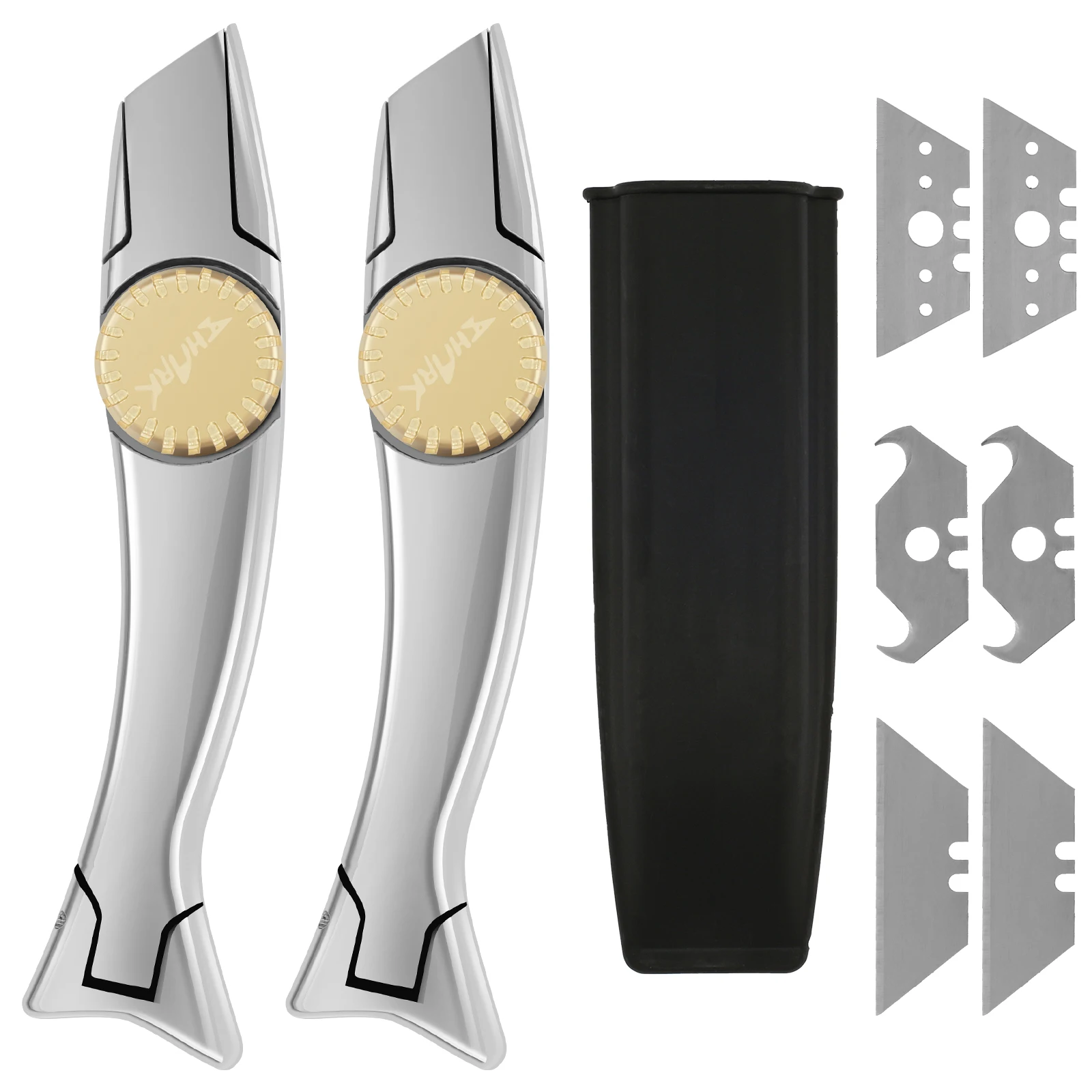 1Set Carpet Knife Aluminium Roofing Knife with Solid Brass Knob Double Notched Blade Easy to Use Secure Comfortable Carpet Knife
