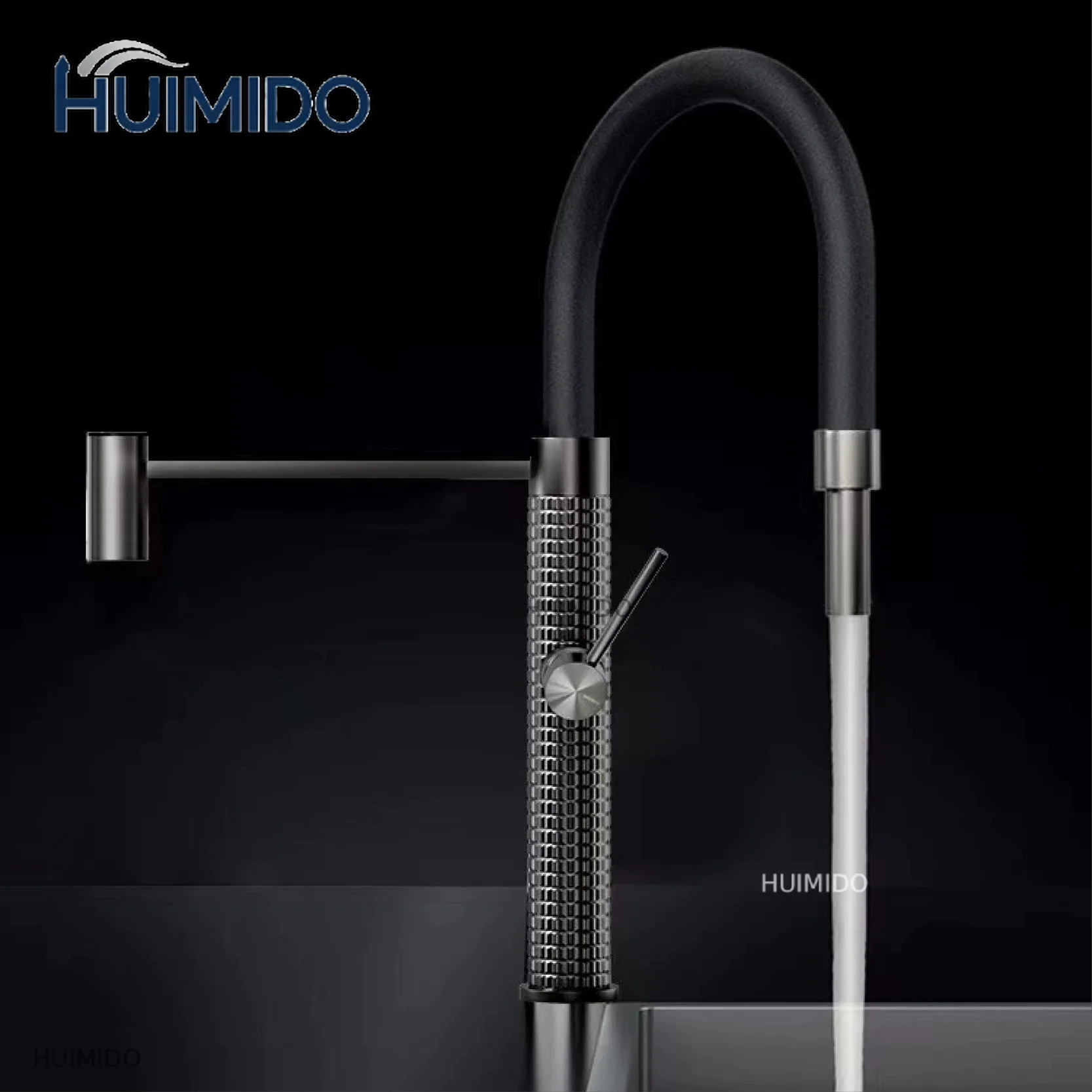 Faucet High-End Light Luxury Design Single Hole Single Handle Pull-Out Cold and Hot Double Control Sink Tap