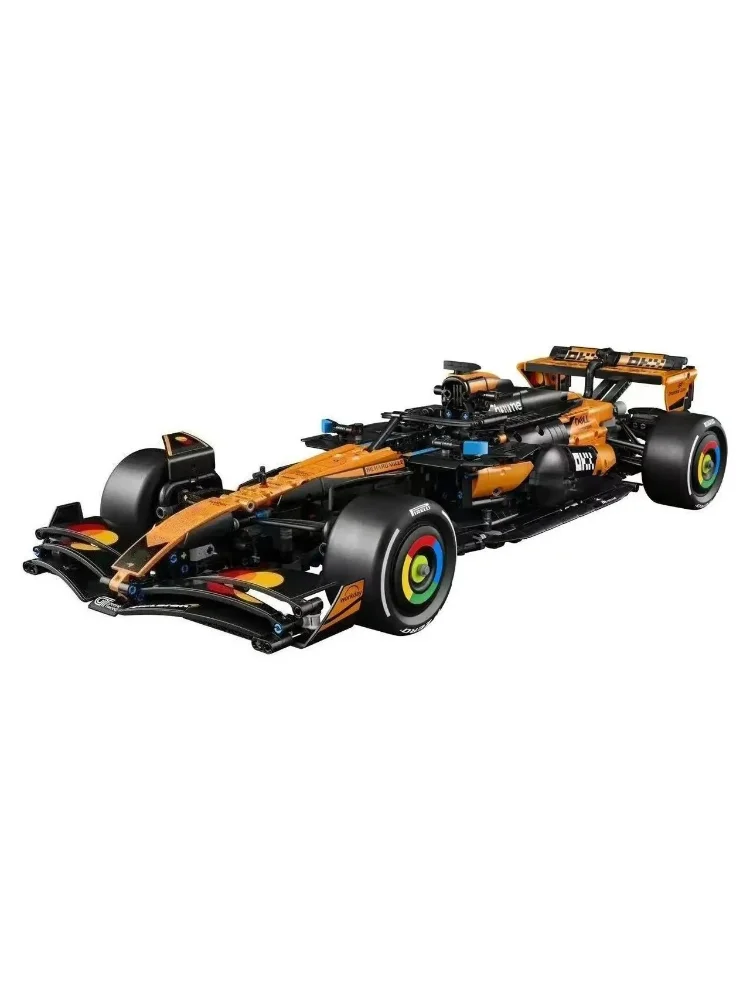 2026 Neue Bausteine Fahrzeug Technik Orange Rennwagen Sportwagen Display-Modellbausatz Spielzeug für Erwachsene Geburtstagsgeschenke