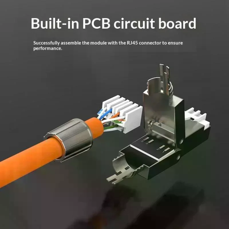 Quick Setup RJ45 Connector Tool-Free Zinc Alloy Shielded for Consistent Ethernet Performance