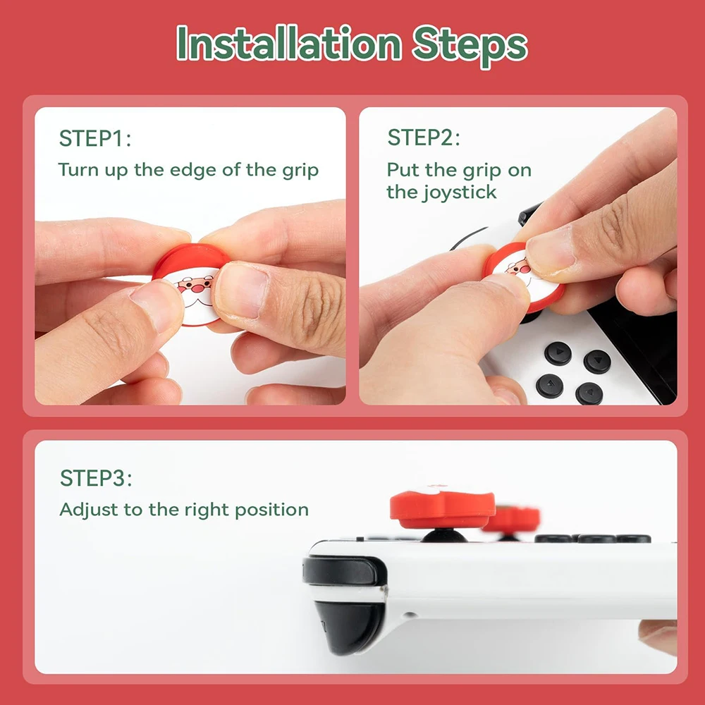 4 stücke Weihnachten Silikon analoge Daumen griff kappen kompatibel mit Nintendo Switch oled/Switch Lite/Switch Joystick Schutzhülle