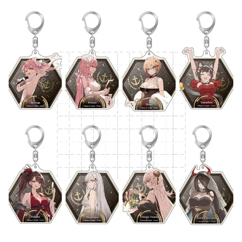Llavero acrílico de Anime para regalo, muñeca de juego Azur Lane, Saratoga, Perseus, Yamashiro, Zuikaku, Denkerque, Frienrich