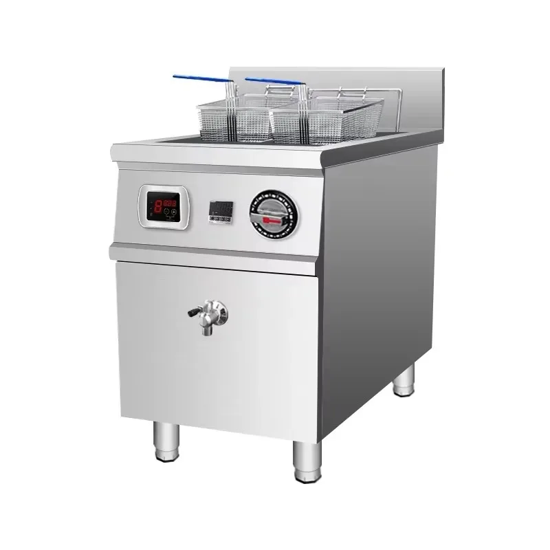 Commercial Grade 5KW Induction Deep Fryer Electric Open Oil Fryer with Stainless Steel Construction for Restaurant Use