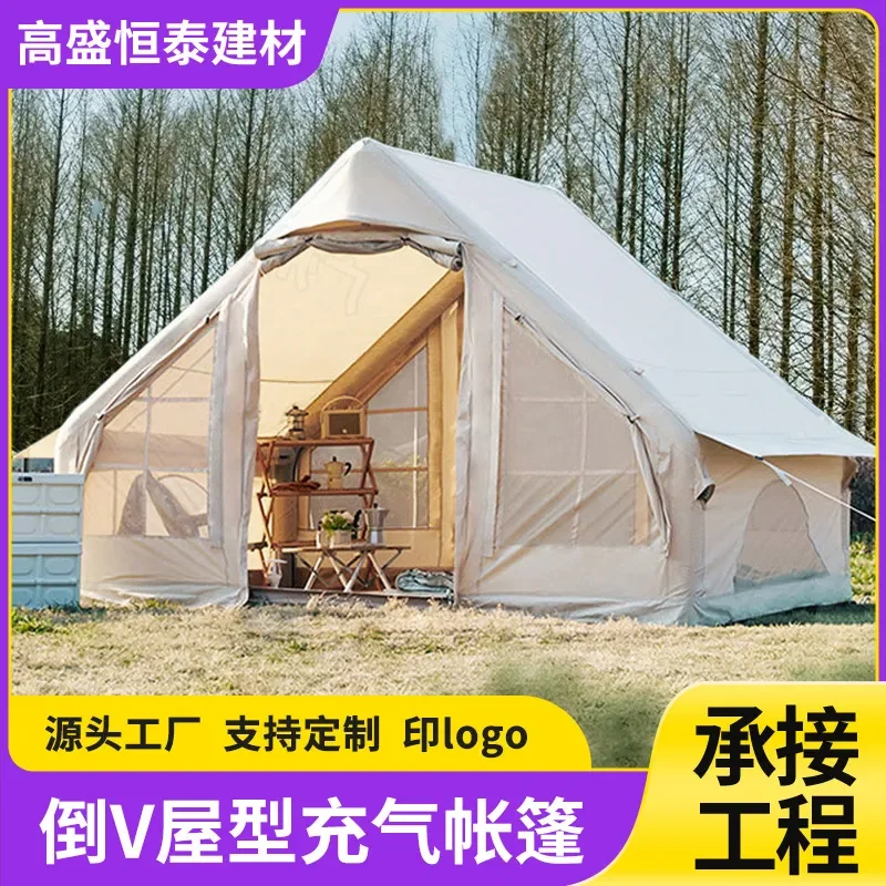 For Outdoor Camping Automatic Inflatable Tent Large Space Cotton Ridge House Convenient Travel Vacation Shelter