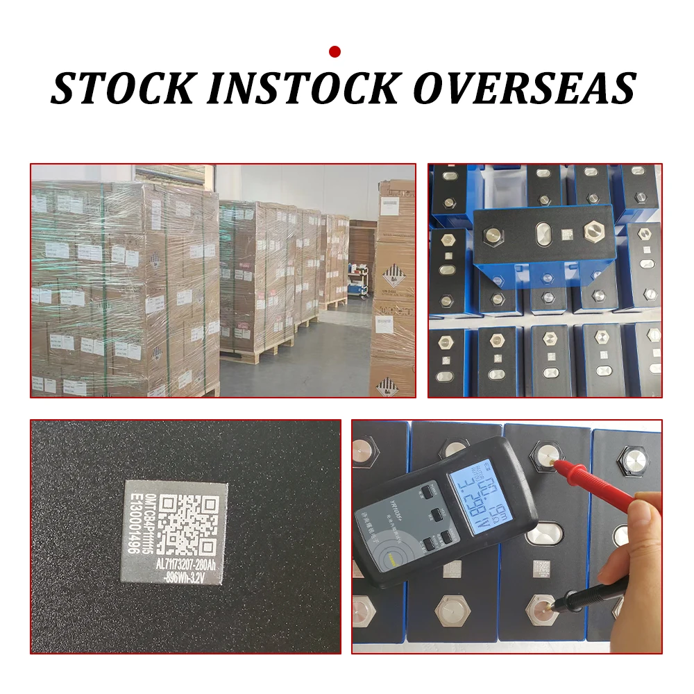 HAKADI قابلة للشحن 3.2 فولت 280 أمبير بطارية ليثيوم فوسفات الحديد شبه الصلبة 4-16 قطعة لتخزين الطاقة الشمسية قارب RV 12,000 دورة