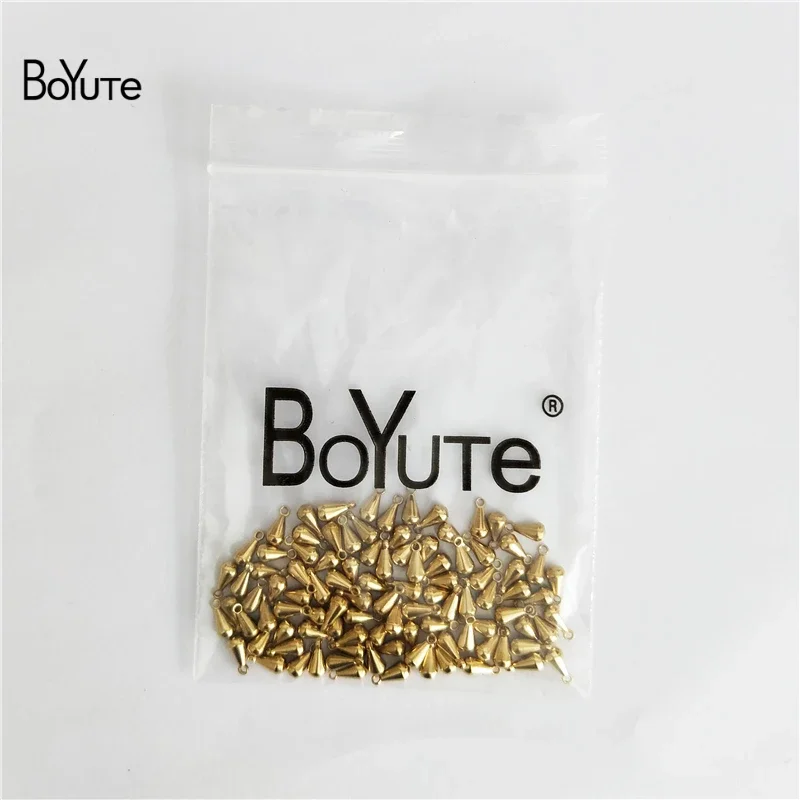 BoYuTe (100 Pieces/Lot) 3*6MM 3*7MM 4*8MM Water Drop Bead Charms Metal Brass Beads for Jewelry Making