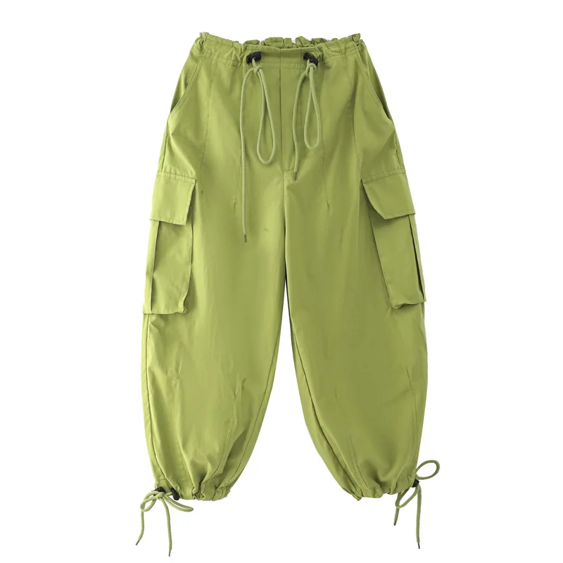 Meninos hip hop roupas verde oversized camiseta bolsos calças de carga para meninas crianças jazz dança traje conjunto roupas