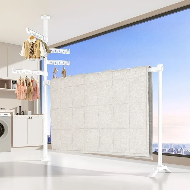 Bedroom indomitable drying rack, vertical balcony bold and thickened folding hanger