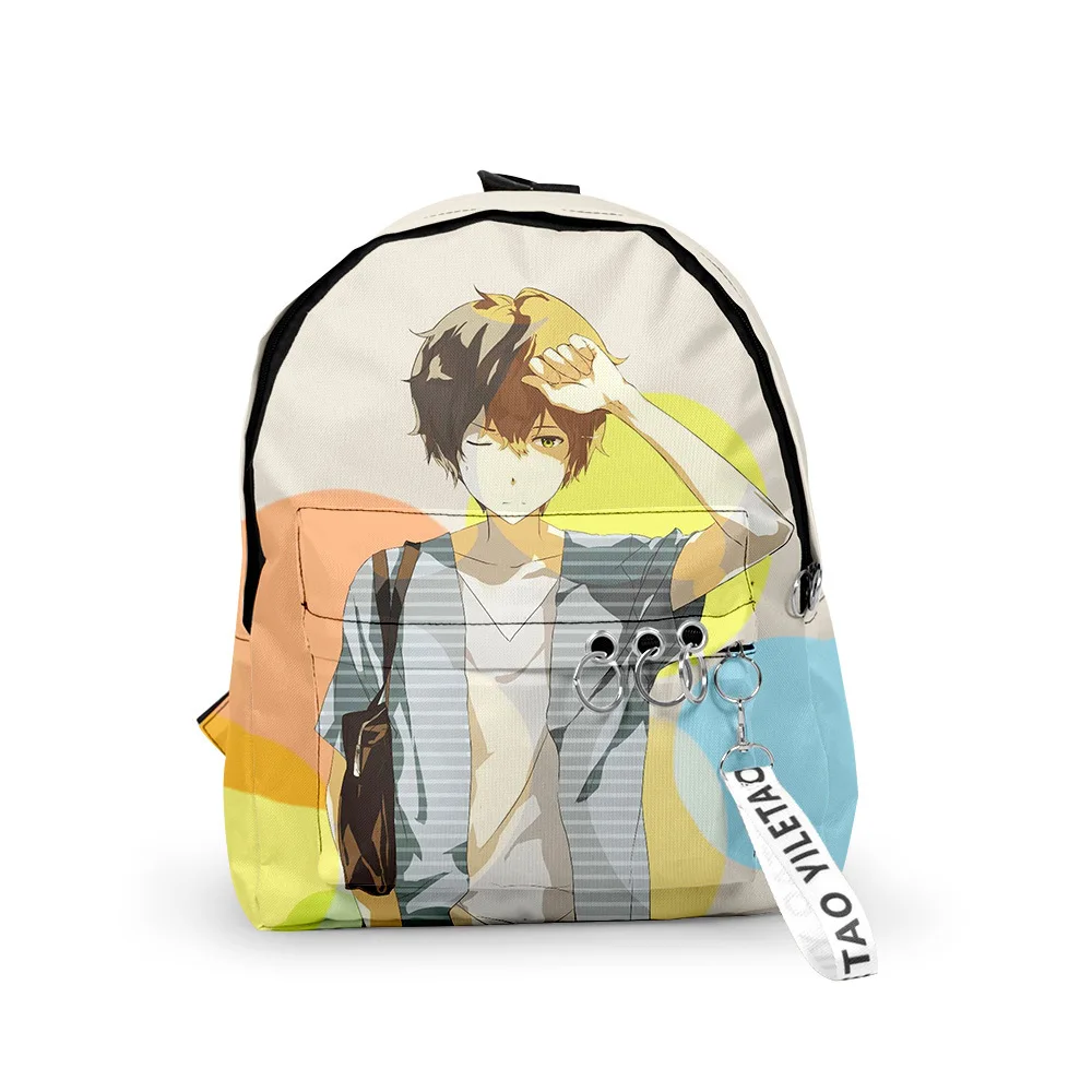 Harajuku Novelty Hyouka Backpacks Boys/Girls pupil School Bags 3D Print Keychains Oxford Waterproof Cute Small Backpacks