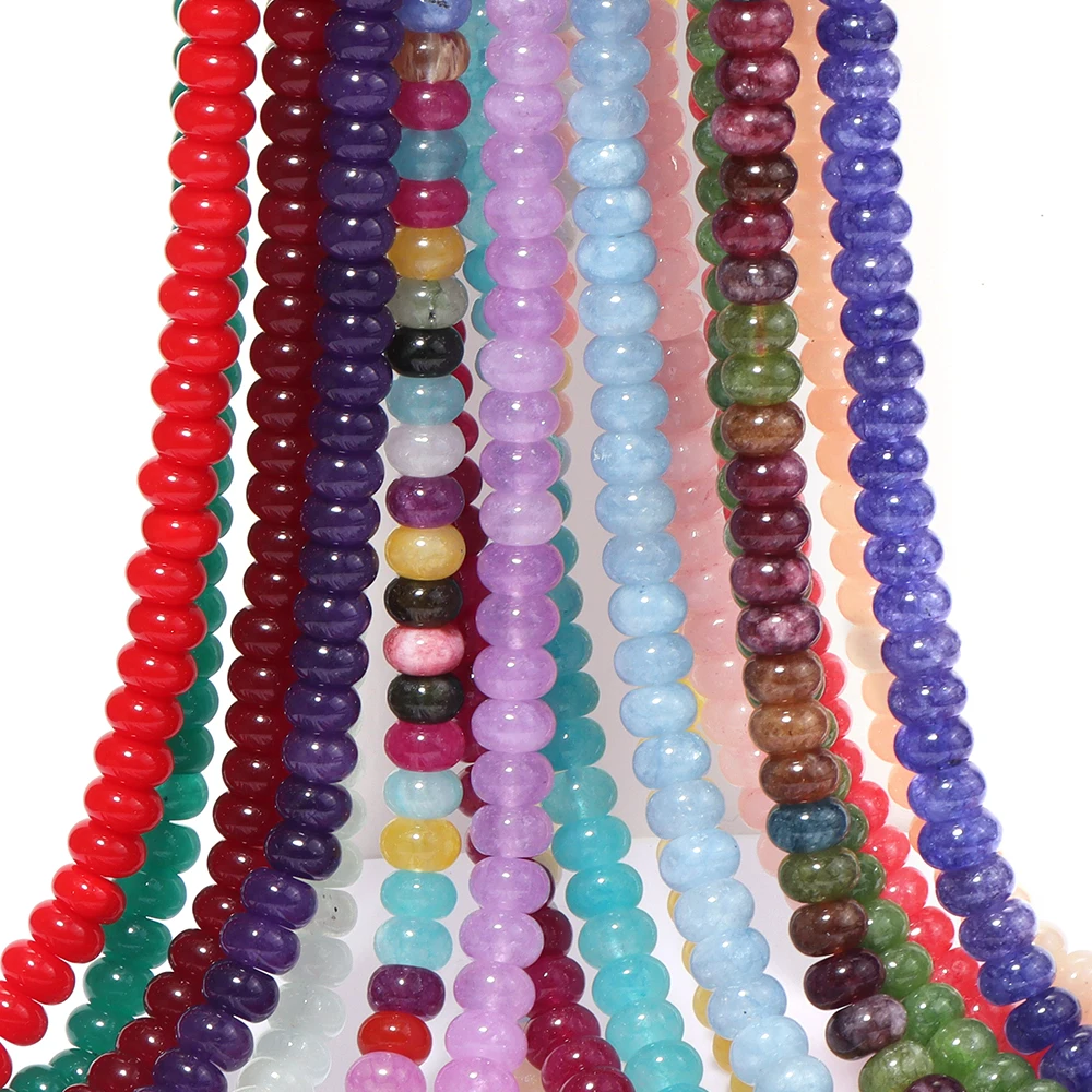 70 Stück 5x8mm Naturstein-Abakusperlen, farbige Jade-Quarz-Rondelle, lose Zwischenperlen für die Schmuckherstellung, DIY-Armband-Zubehör – Detail 4