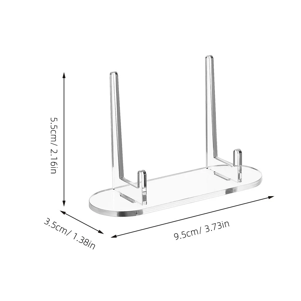 2Pcs Clear Acrylic Display Stand Small Picture Holder Display Stand Card Photo Frame Holder Book Shelf Risers Organizer