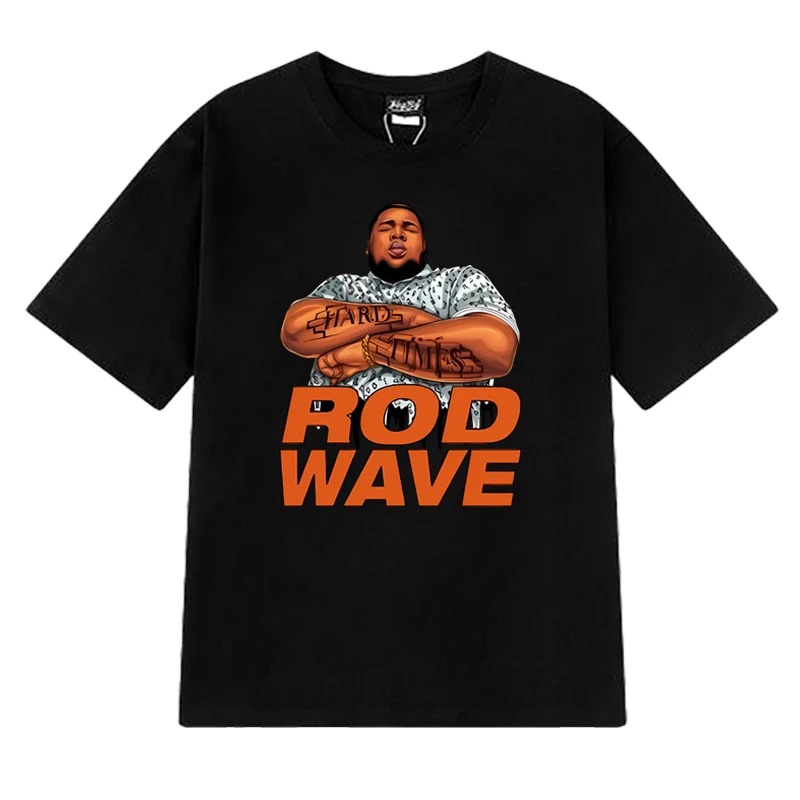 

Hot Rapper ROD WAVE vintage Graphic T shirt 2025 Men Women Hip Hop Oversized streetwear Unisex 100% Cotton short sleeve T-shirts