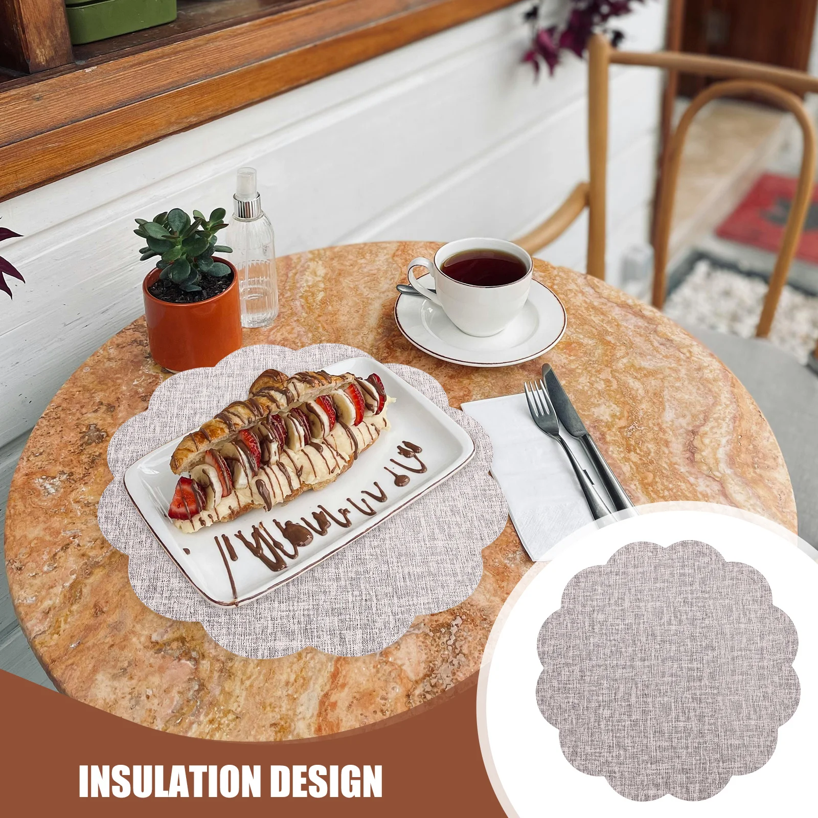 

Placemat Flower Shape Waterproof Placemats Decorative Mats Dining Decor Modern Table Mat Reusable Kitchen Coaster Party
