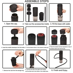 كأس عربي محمول للشيشة سيارة شيشة طقم داخلي في الهواء الطلق مع غطاء واقي شيشة صغيرة ناعمة الملمس هدية الشيشة أفضل 10 شيشة صغيرة محمولة مبيعا - رقم 4