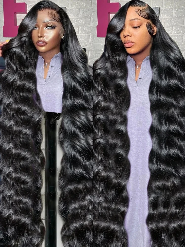 250% Body Wave 13x6 HD Lace Front Human Hair Wigs 30 Inches Transparent Glueless 13x4 Lace Frontal Wig