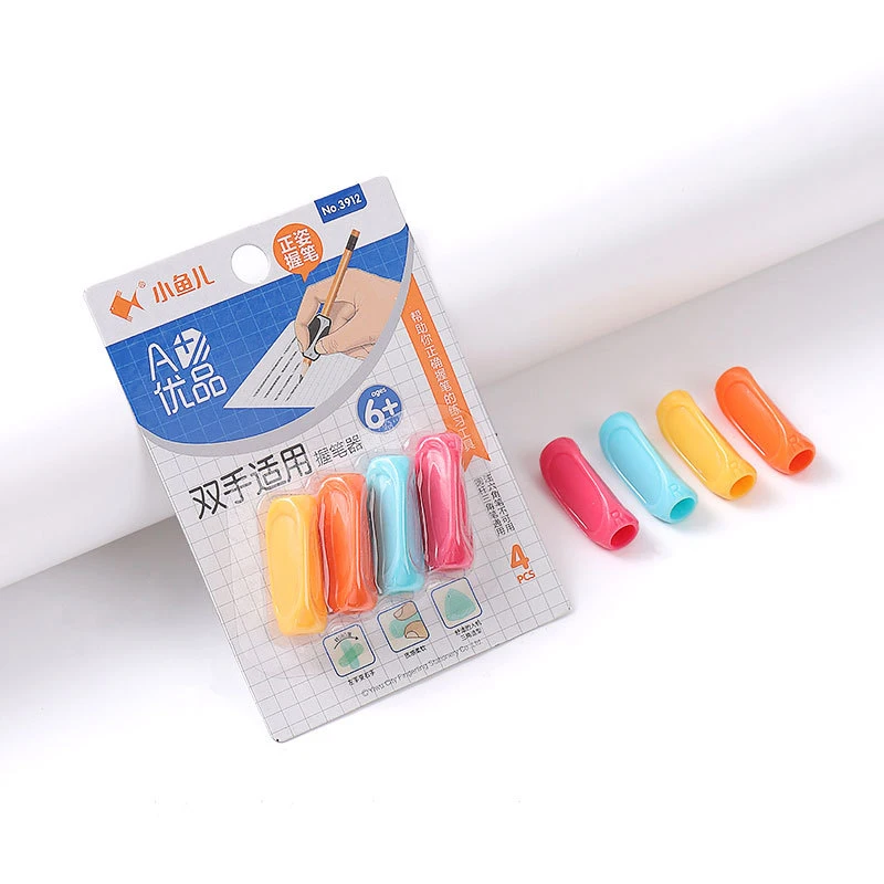 4pcs Left & Right Grip Pencil Gripper Primary Student Grip Corrector Posture Corrector Set Suitable For 6 Years Old 3912