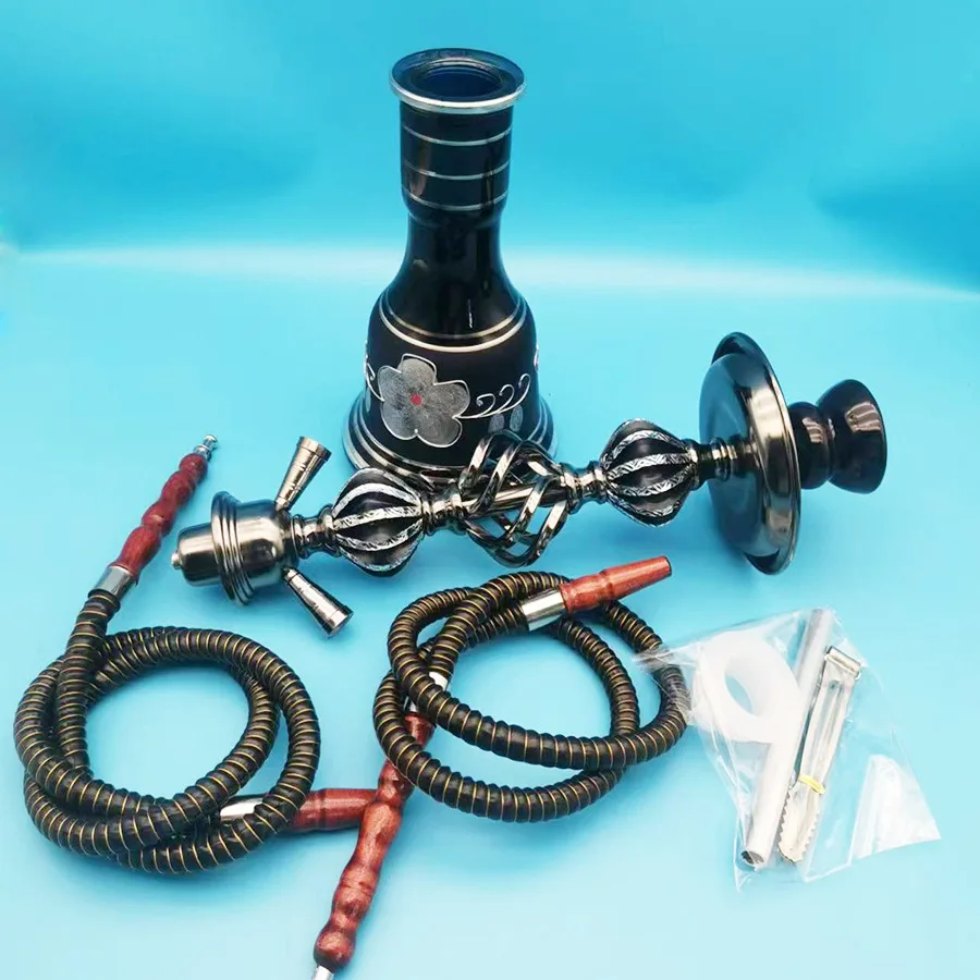 Large Arabic Double Pipe Hookah Full Set Of Hookah Shisha Bar KTV Accessories For Smokers Club Bar Outdoor