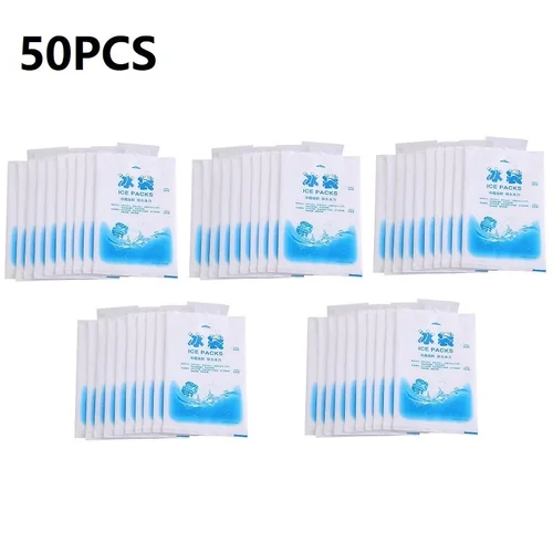 50 Uds. Paquetes de hielo de Gel reutilizables, bolsa enfriadora de glaseado por inyección de agua, paquetes de compresas frías para mantener el paquete fresco, paquete de hielo para aliviar el dolor de primeros auxilios
