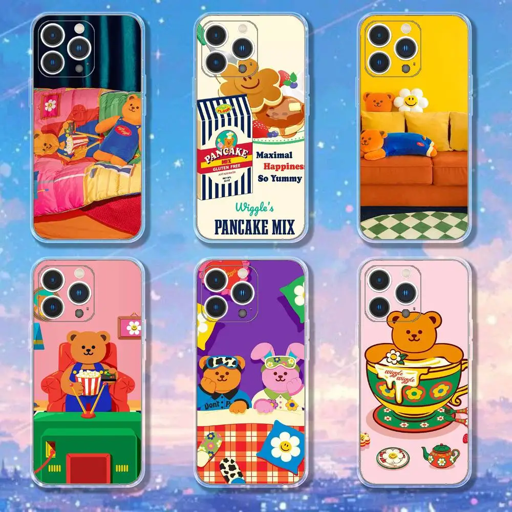 

W-Wiggle C-Cookie Cartoon Phone Case For iPhone 17,16,15,14,13,12,11 Pro,Max,Plus,X,XS,XR,SE4,E Mini Transparent Soft Cover