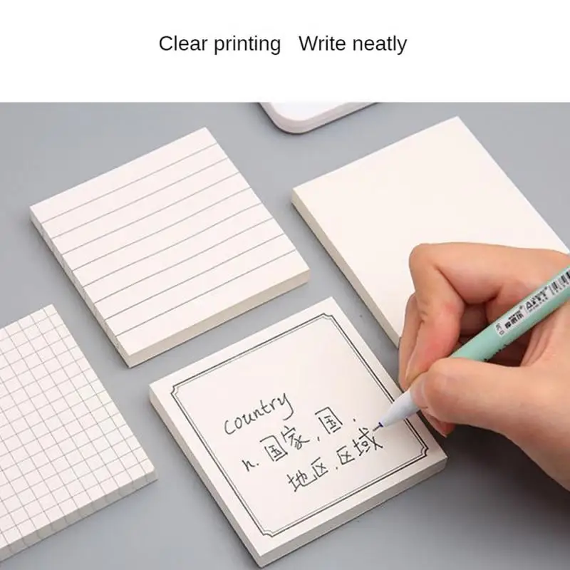 Sticky Stationery Notepad Office bookmark Sticky notes Posted it Khaki / white / kawaii design Stickers in notebook Memo pad