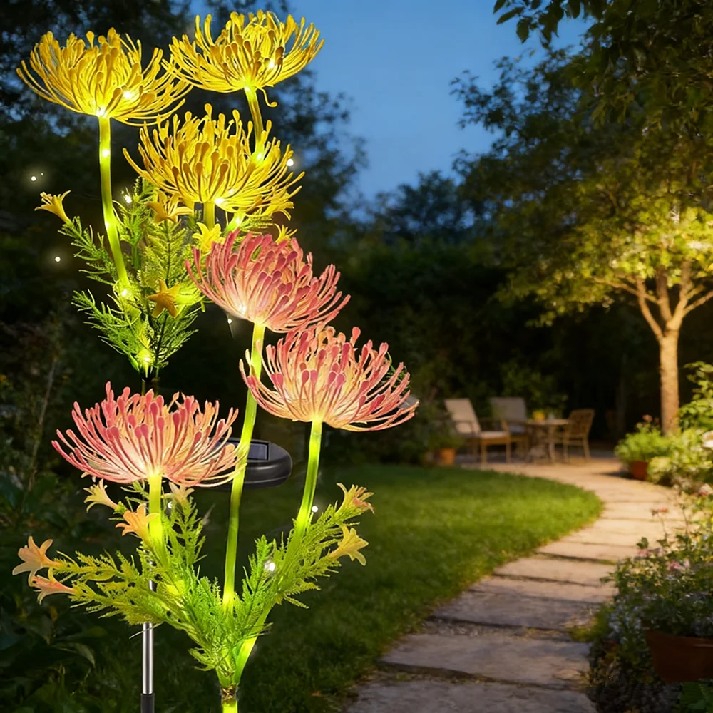 Lampe solaire LED pour pelouse, motif fleur éternelle, idéale pour les mariages en extérieur, les jardins d'été, les allées et la décoration d'ambiance de fête