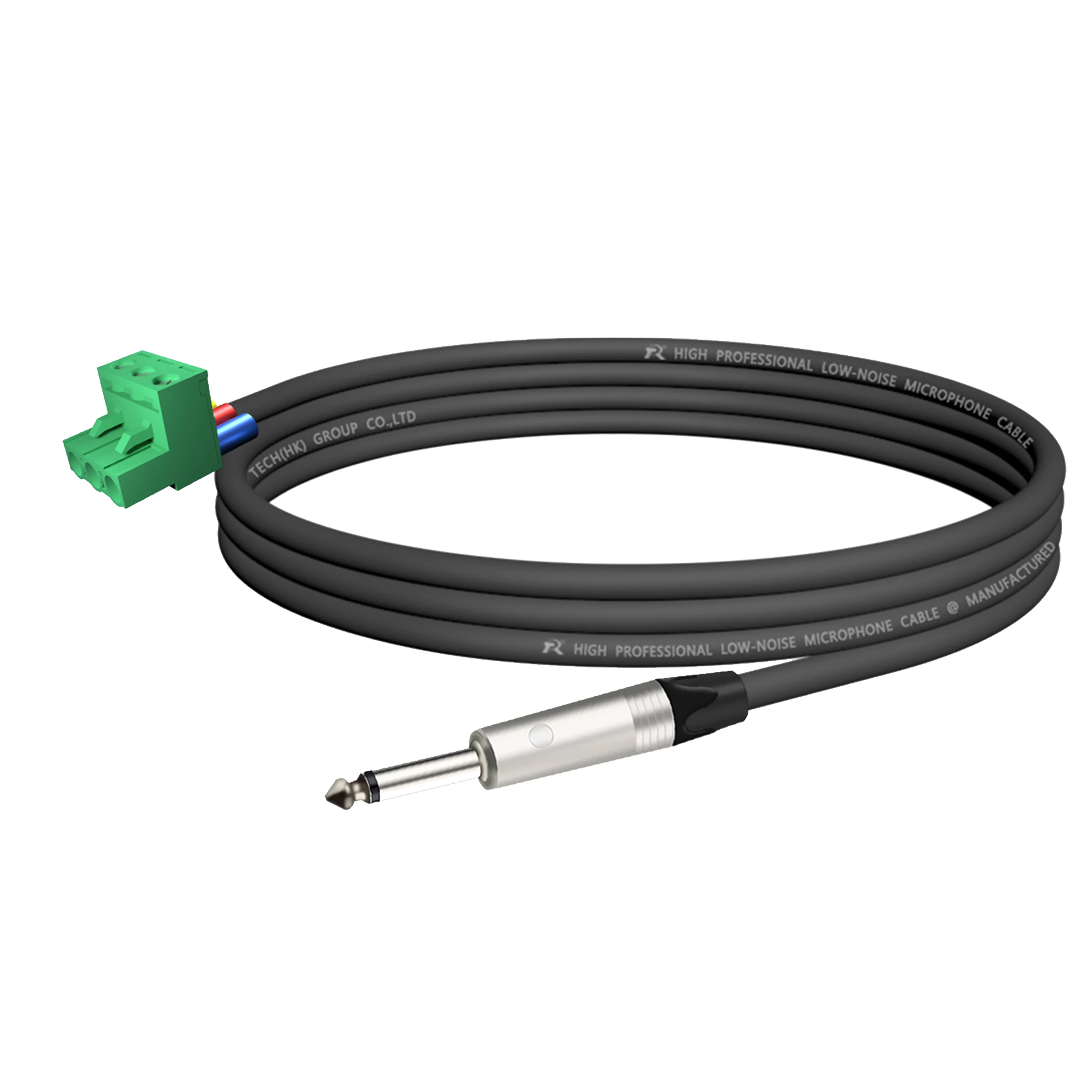 Vergoldete/vernickelte Kontakte, 1/4 Zoll (6,35/6,5 mm) Mono-TS-Audio-Klinkenstecker auf 3-polige Schraubklemme, Mikrofon-Balun, lötfreier Konverter – Detail 2