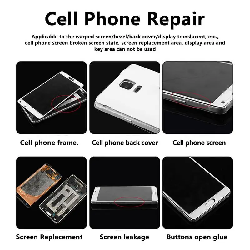 Lem reparasi layar ponsel, Kit peralatan reparasi perekat komputer portabel untuk kulit jam tangan kristal