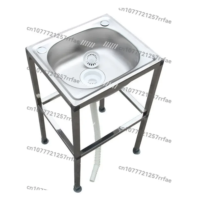Simple wash basin, stainless steel face wash basin, shelf, bathroom wash basin, floor-to-ceiling mobile sink, single basin.