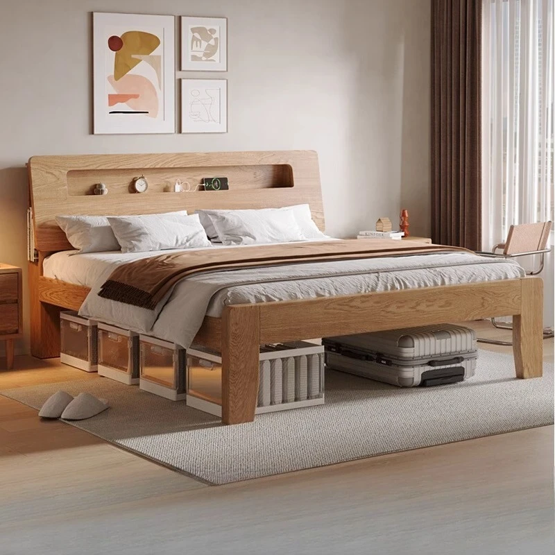 

Under Storage Bedroom Bed Nordic Leg Support Double Modern Bed Nightstands Minimalist Letto Matrimoniale House Accessories