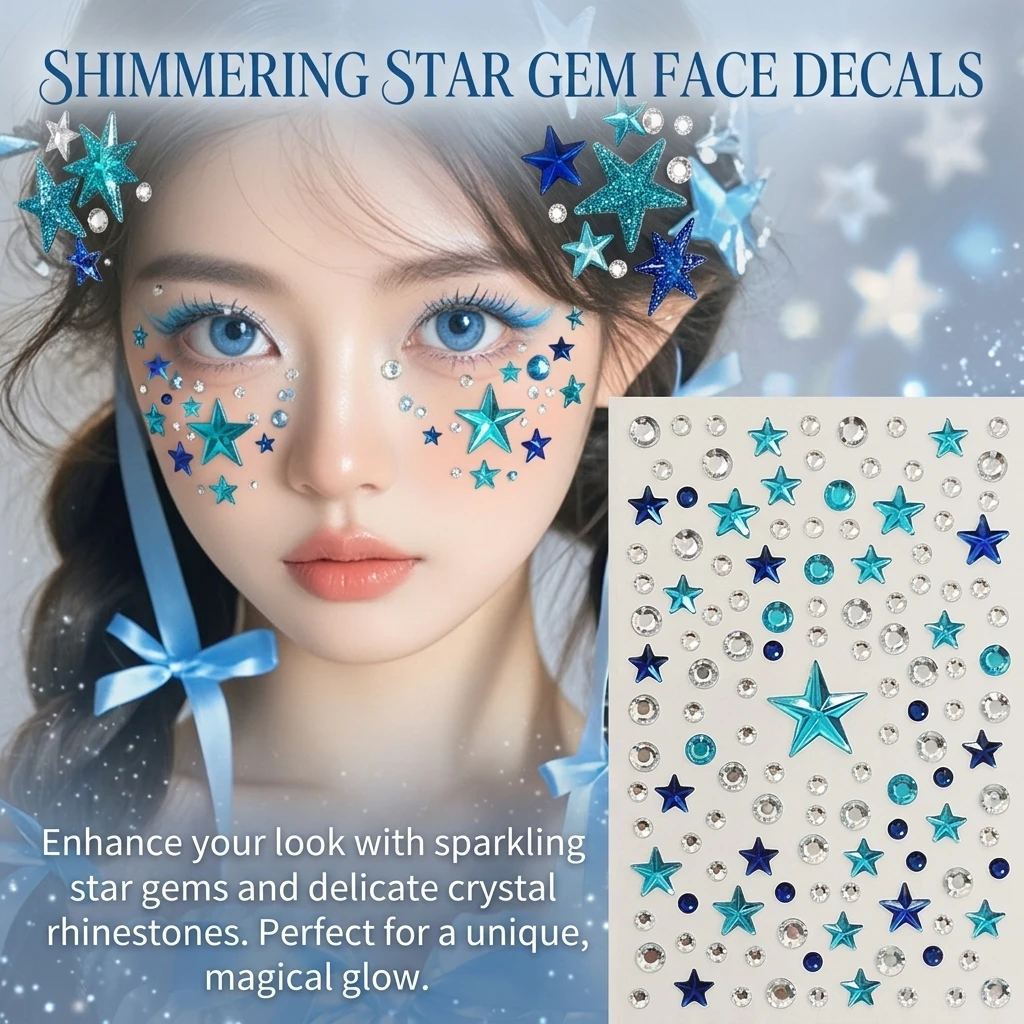 PVC Self Adhesive Rhinestone Eye Stickers For Eye Makeup Decoration Waterproof Sweatproof Sparkle Beauty Stickers