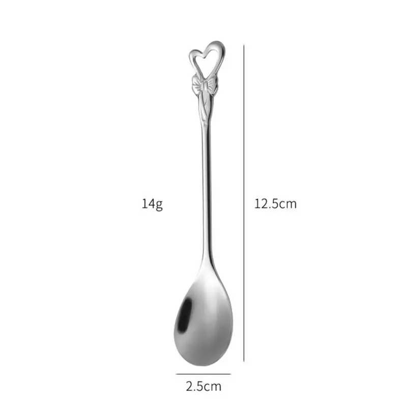 2/4/6PCS Teaspoons Mini Stainless Steel Rose Shape Tea Spoons Coffee Scoop Creative Coffee Spoon