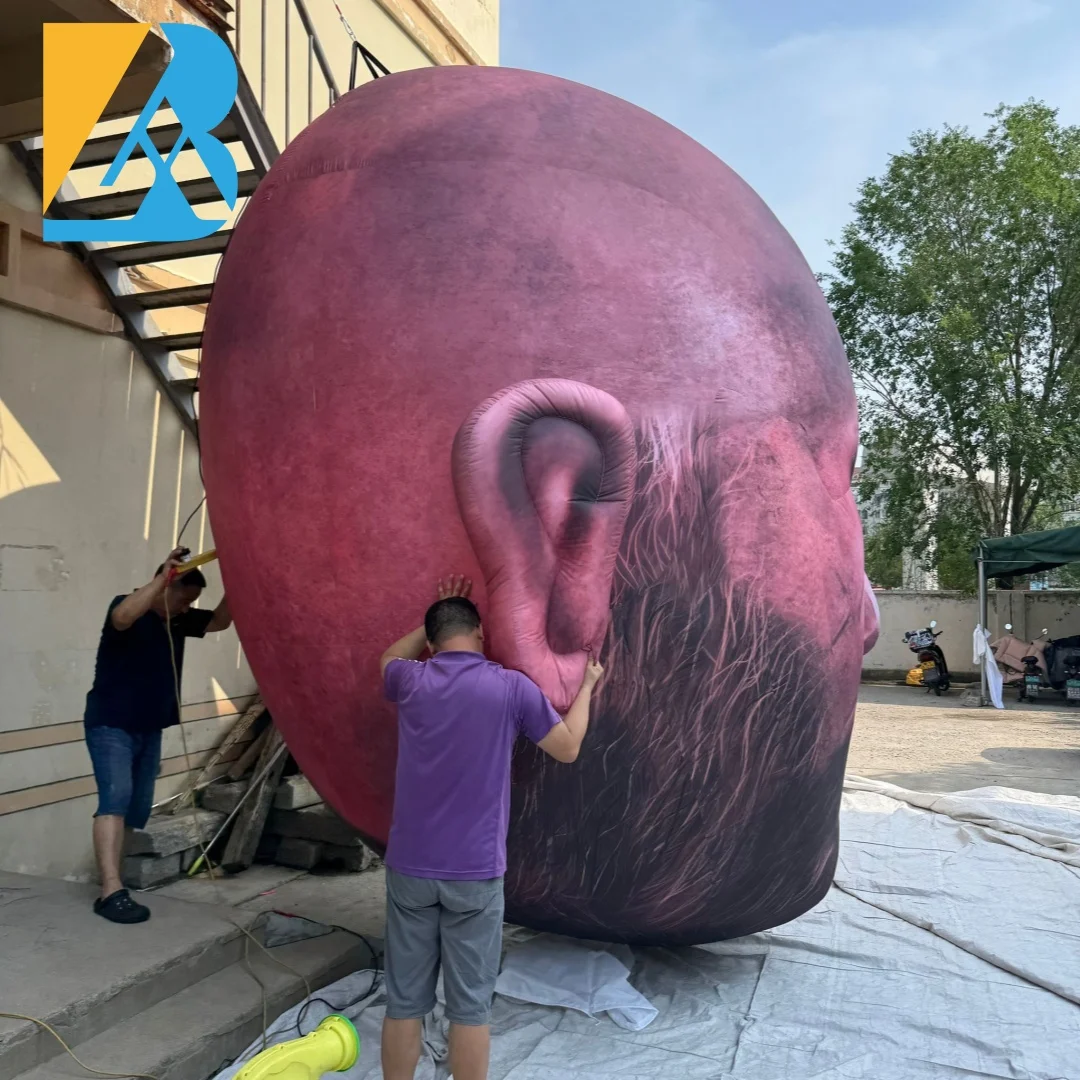 Customized 3D Design Giant Inflatable Head Sculpture for Graduation Decoration Stage Toys