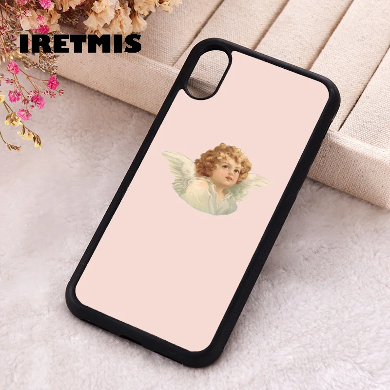 Iretmis Phone Cover Cases For iPhone X XS Max XR 11 12 13 PRO MINI 14 15 16 Plus Rubber Silicone cute angel