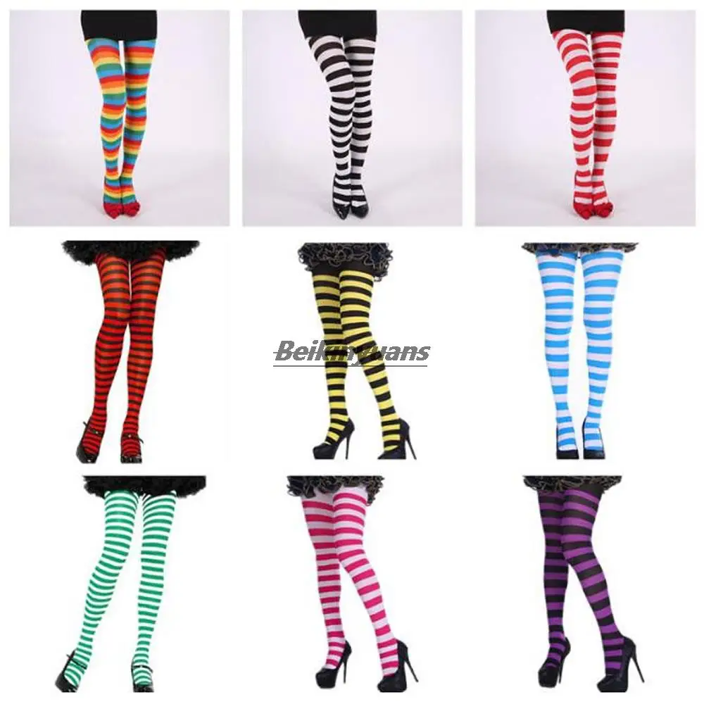 Party props striped pantyhose Halloween Christmas pantyhose stockings multicolor optional