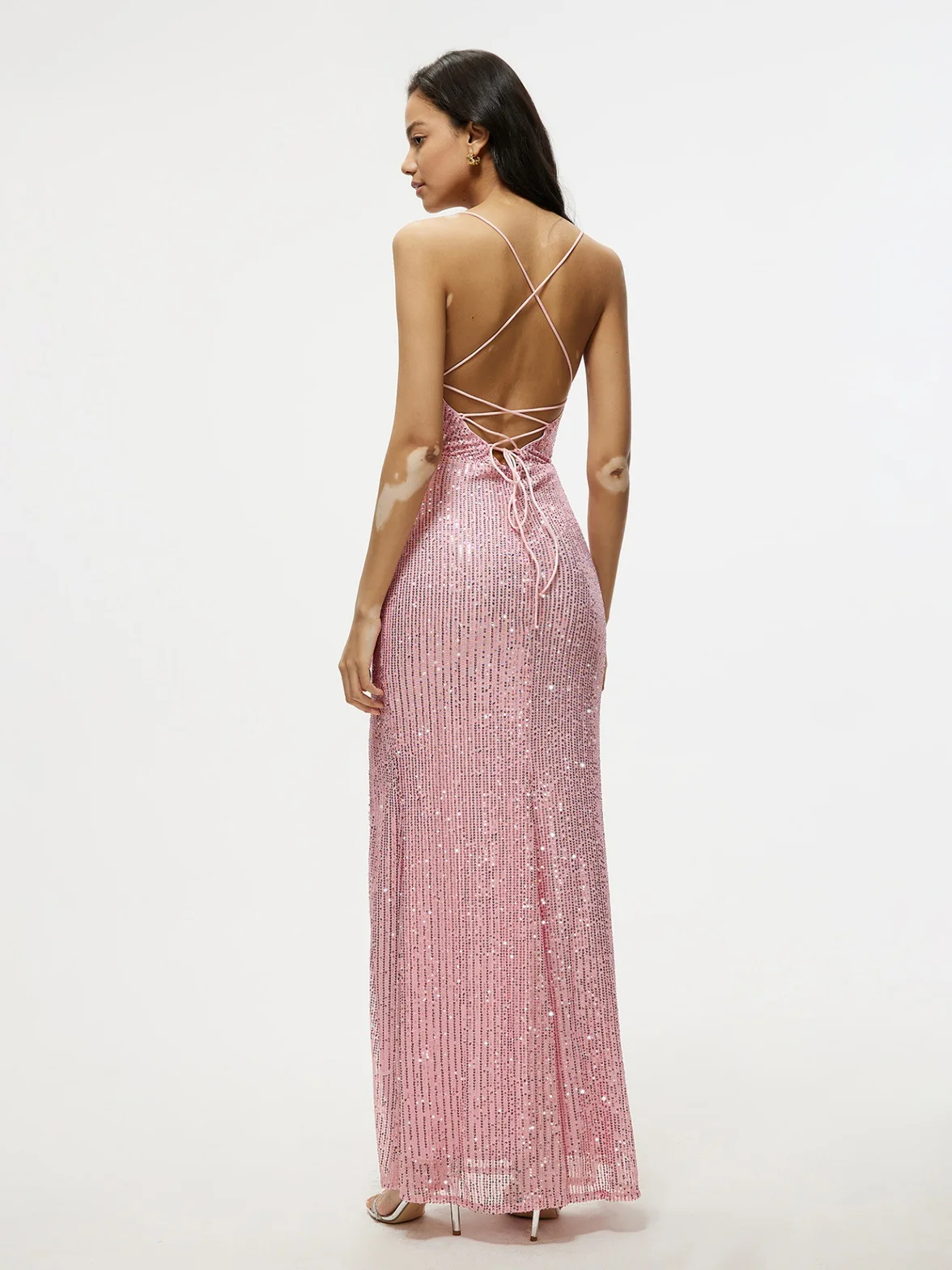 Women's Sexy Evening Dr Svel Strapl Bodycon Long Skirt Glittering mid Waist Pure Color Formal Ocn Gown