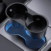 New For Tesla Model 3/Y Center Console Water Cup Holder Limiter Premium TPE Sleeve Pad with Storage Function Accessory
