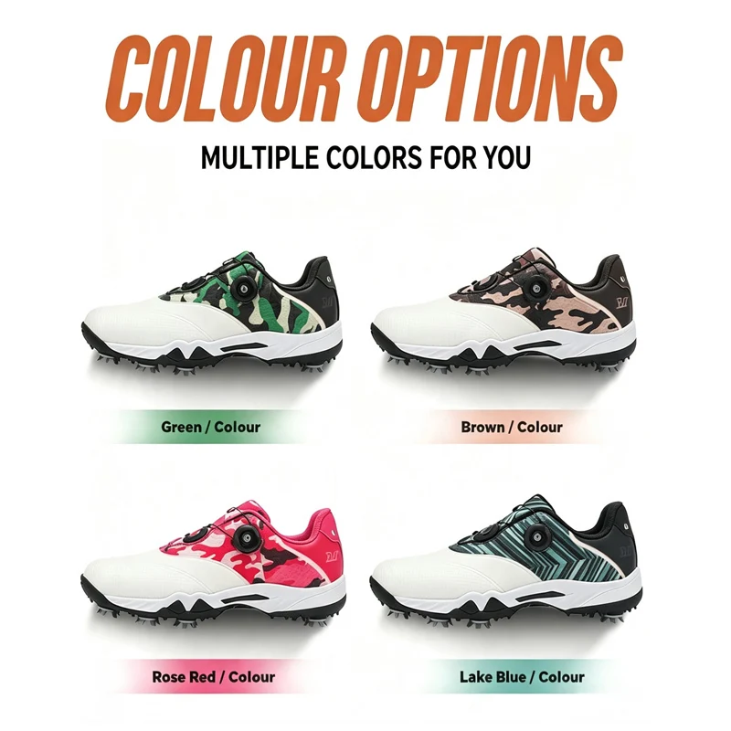 Fashionable Golf Shoes, Men's Casual Walking Shoes, Outdoor Grass Fitness Anti Slip Golf Shoes, Youth Training Favorite Shoes