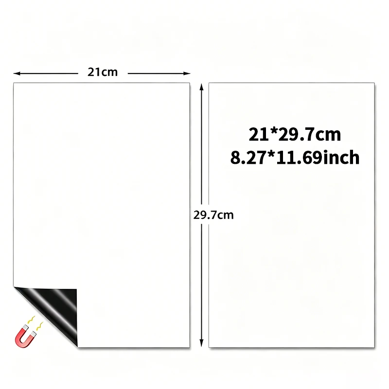 1Pcs Flexible Magnetic Whiteboard Stickers A4 Dry Erase White Board Fridge Stickers for Refrigerator Kitchen Board Memo Board