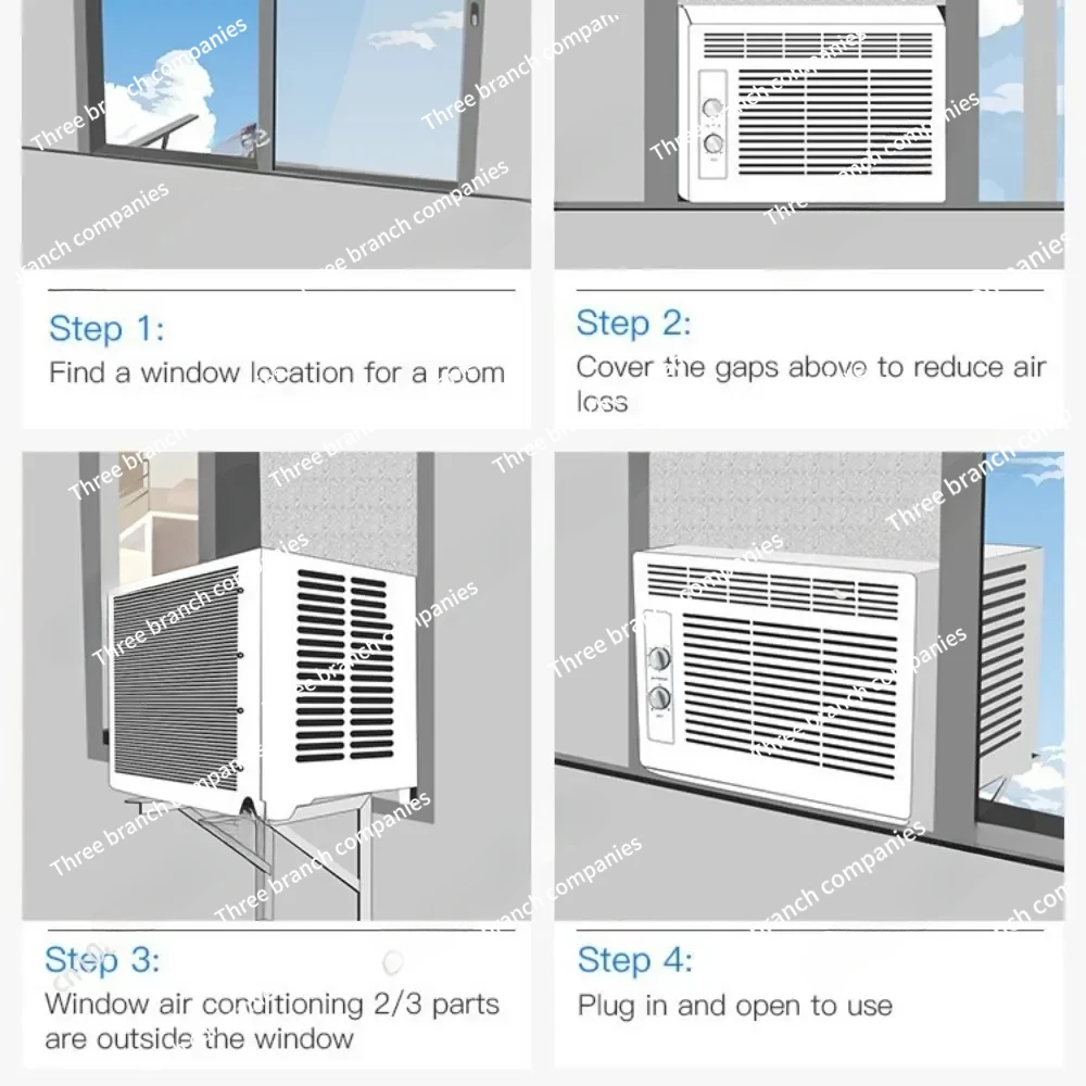 مكيف هواء نافذة 5000 وحدة حرارية بريطانية - تيار متردد للغرفة مثبت على النافذة مع تحكم في درجة الحرارة وفلتر سهل التنظيف وقابل للغسل #5