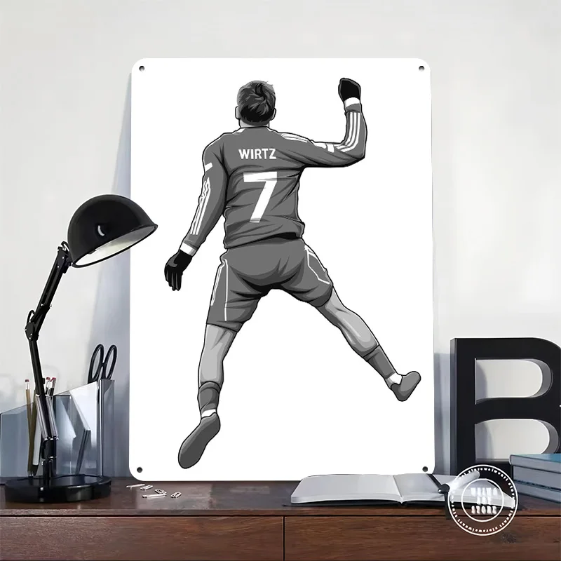Florian Wirtz Black and White Version Personalized 3D Textured Metal Poster Wall Art Tinplate Sign for Gaming Decoration Room