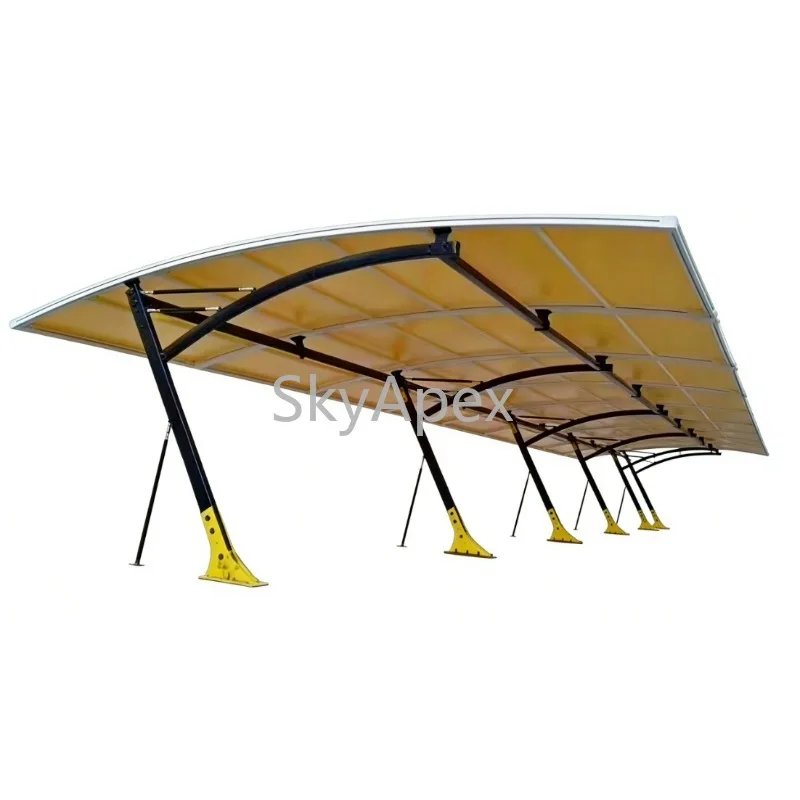 China Manufacturer Low Price Regular Style Galvanized Steel Frame High Snow Load Metal Carport Wind Resistant Heavy Dut Waterpro